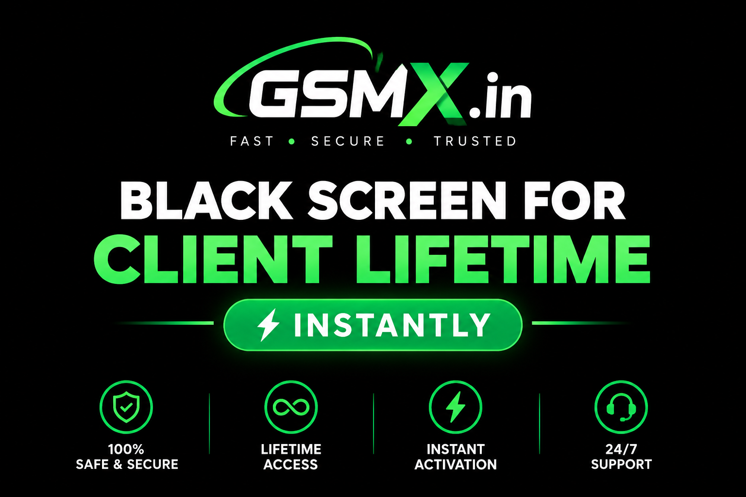 Black Screen For Clint PC Remote Work (LifeTime)